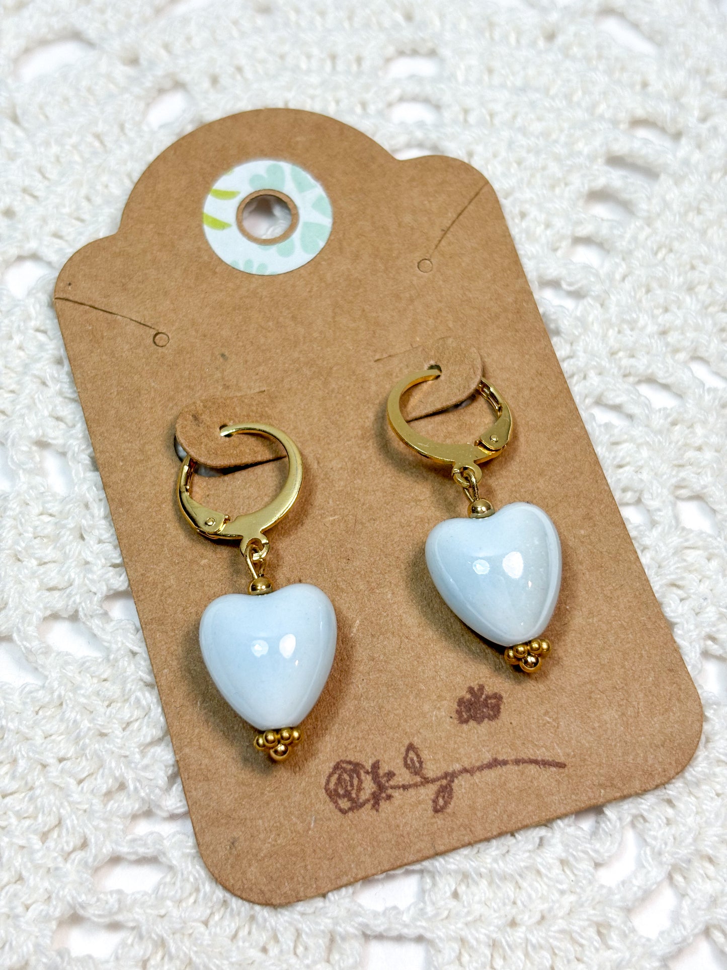 Ceramic heart earrings