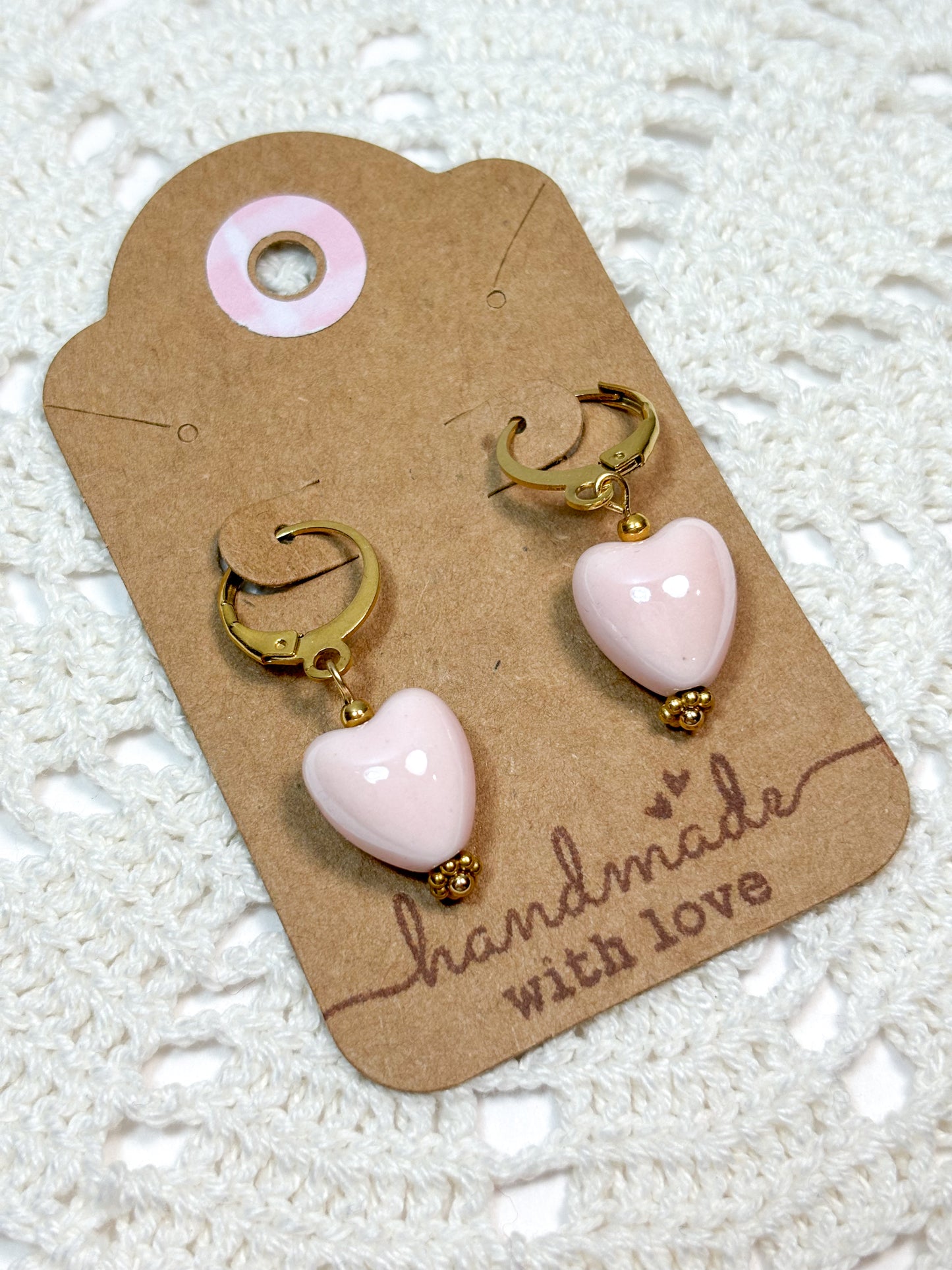 Ceramic heart earrings