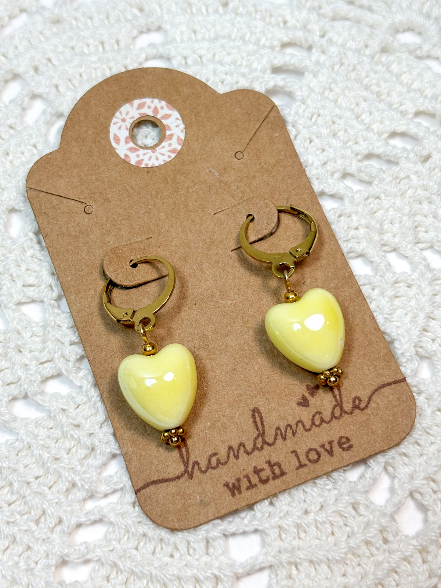 Ceramic heart earrings