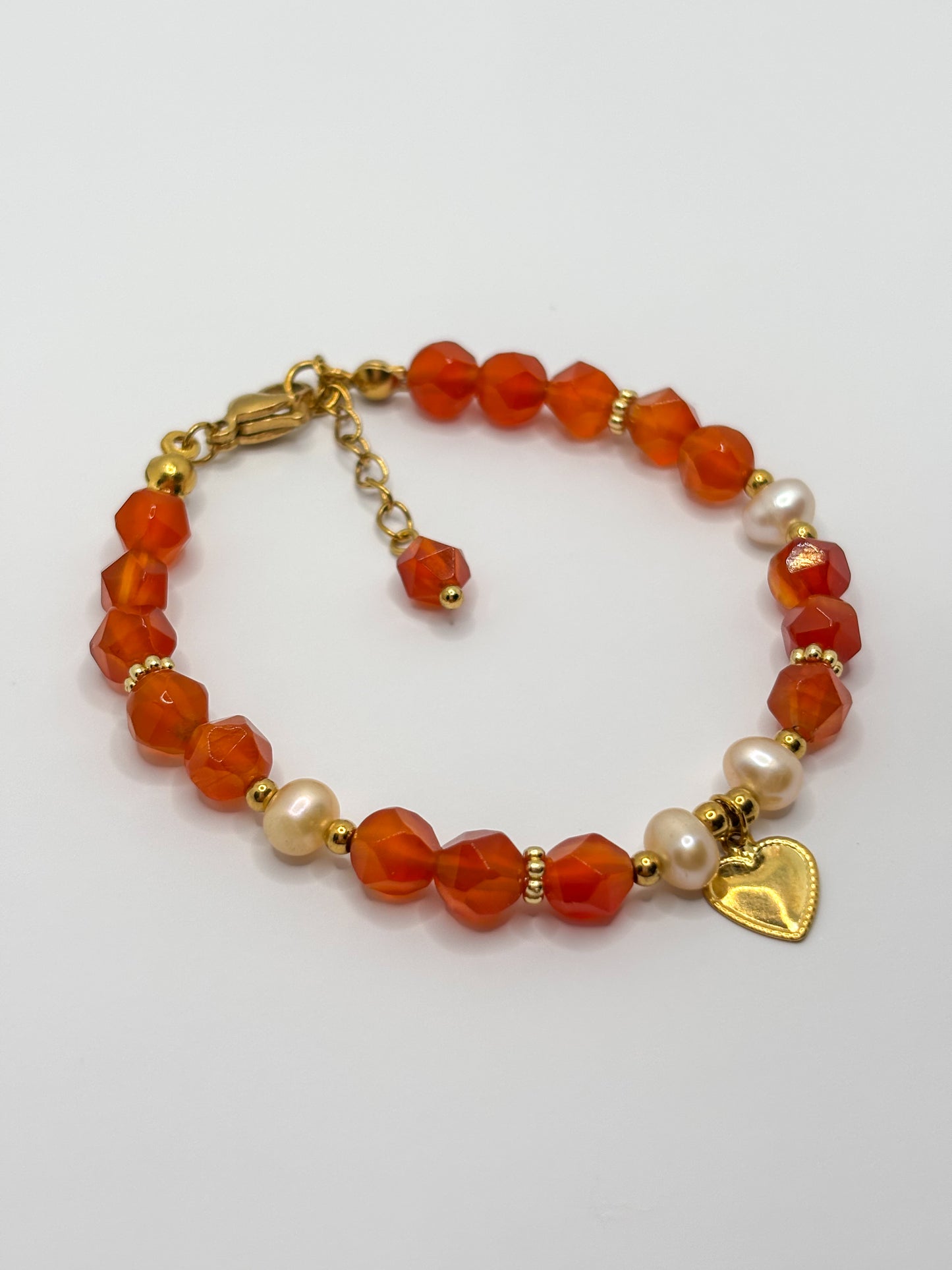 Faceted Stone and Pearl Bracelet