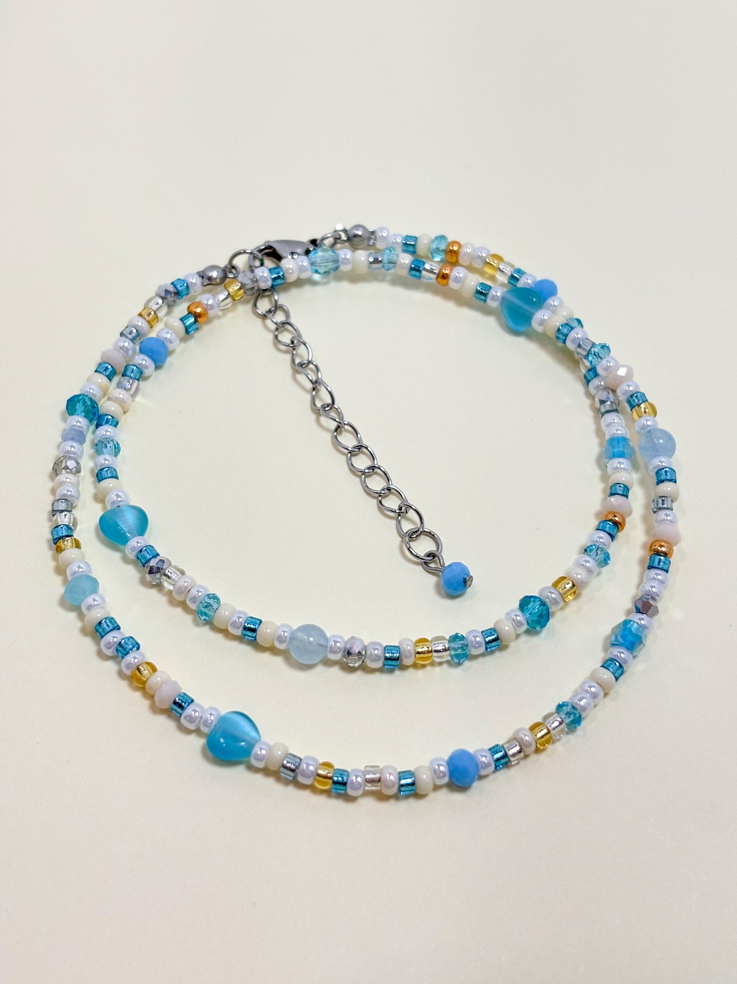 Textured seed bead necklace