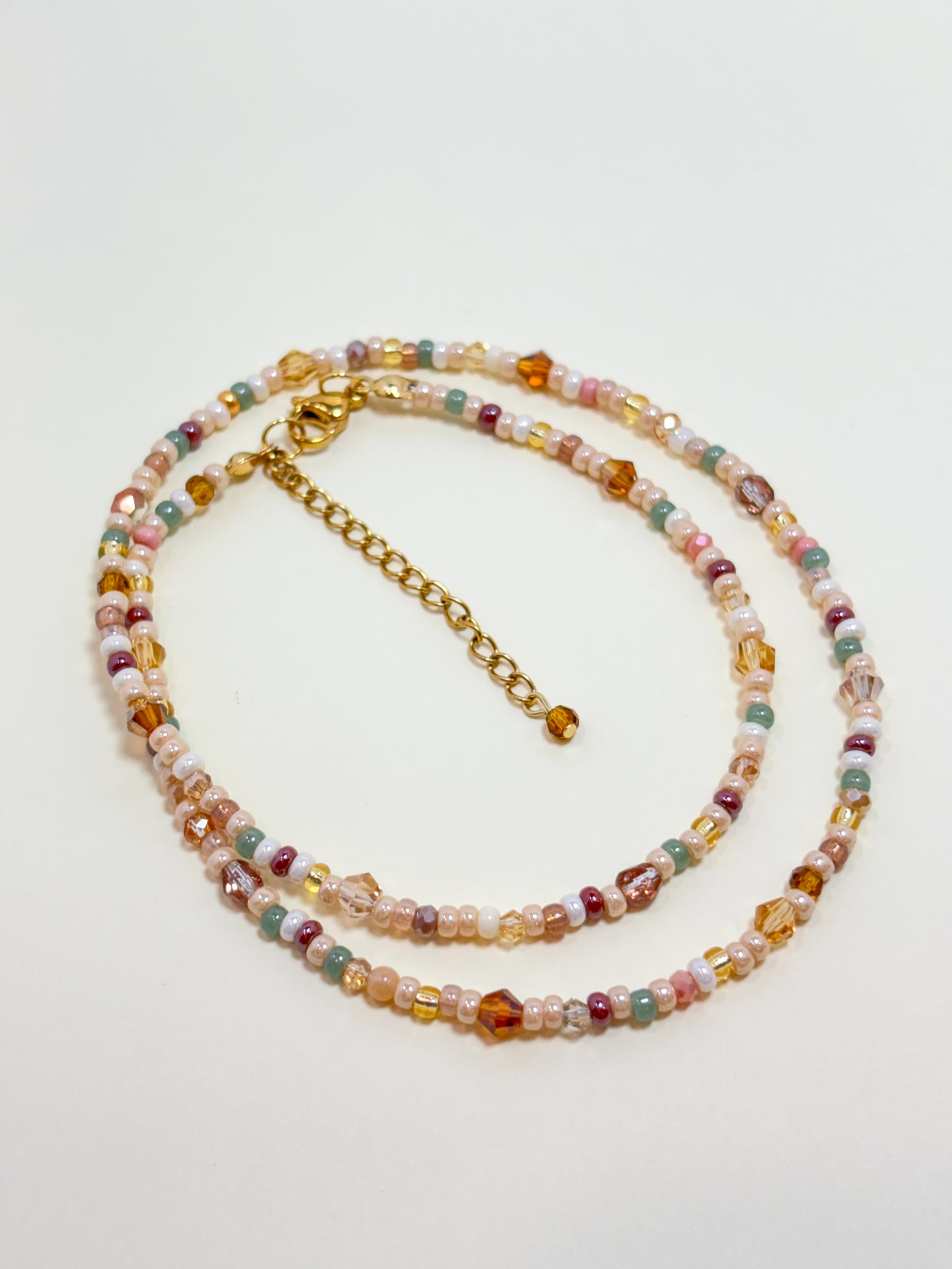 Textured seed bead necklace