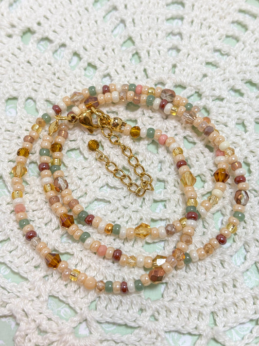 Textured seed bead necklace