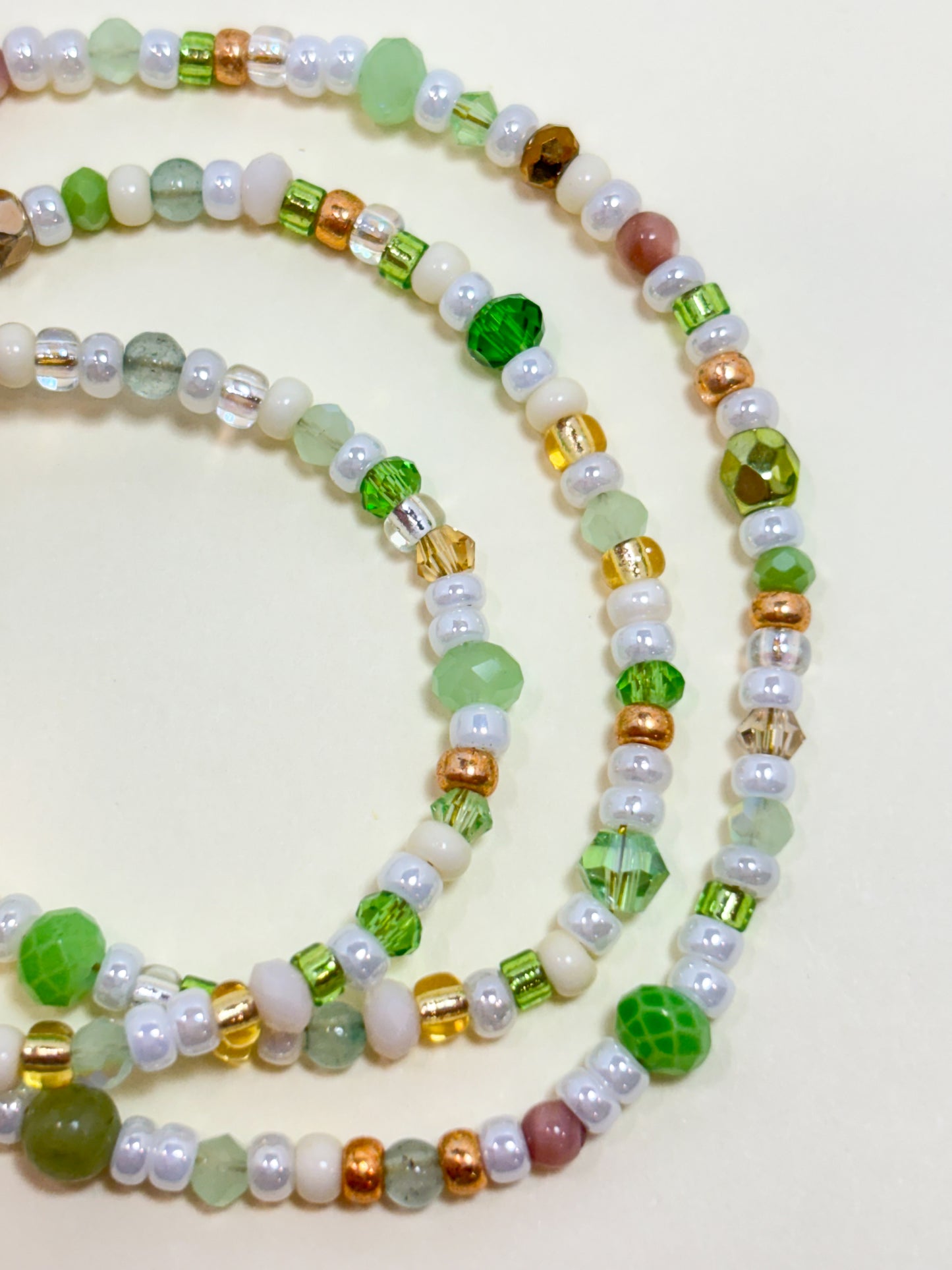 Textured seed bead necklace