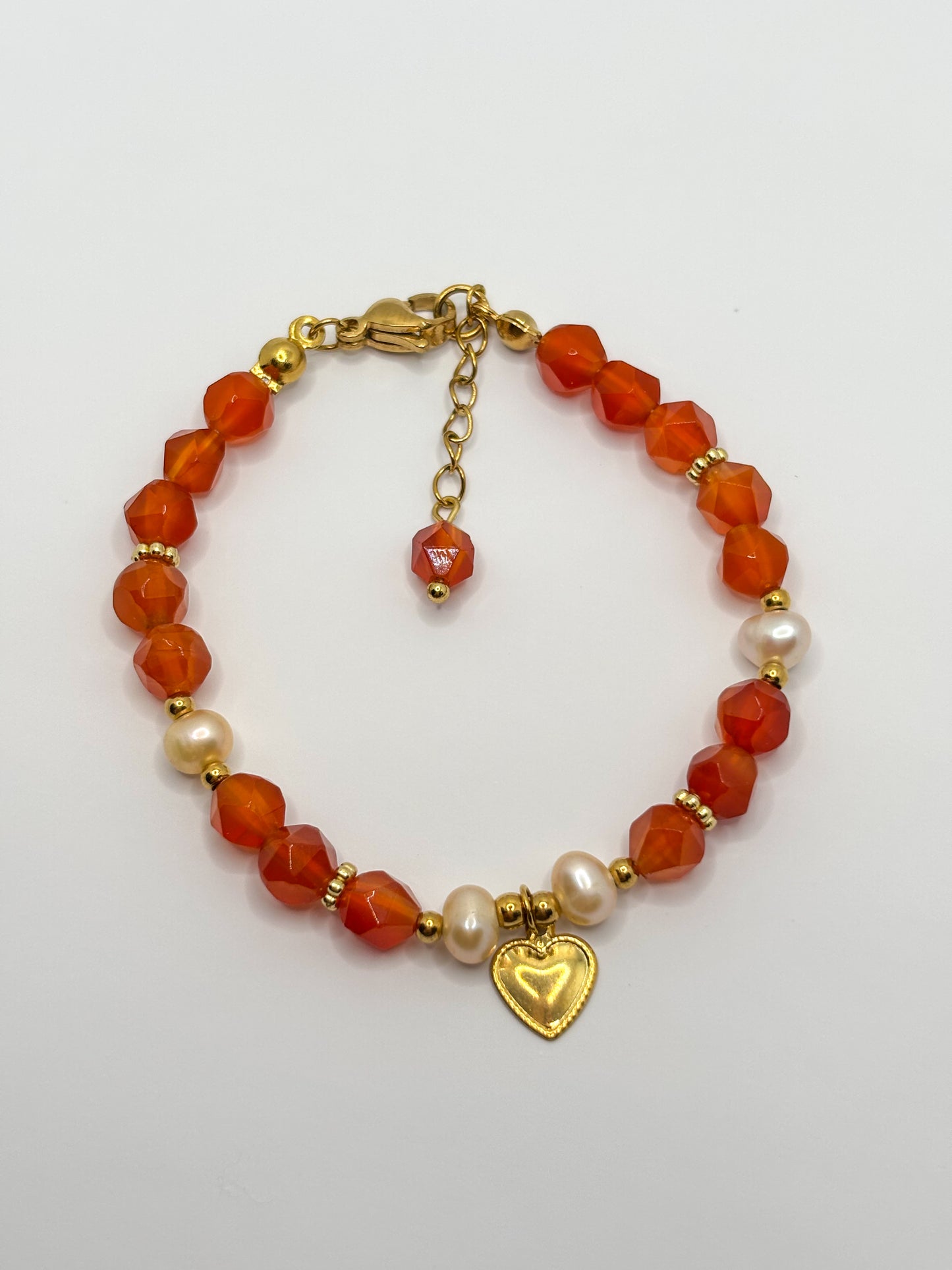 Faceted Stone and Pearl Bracelet