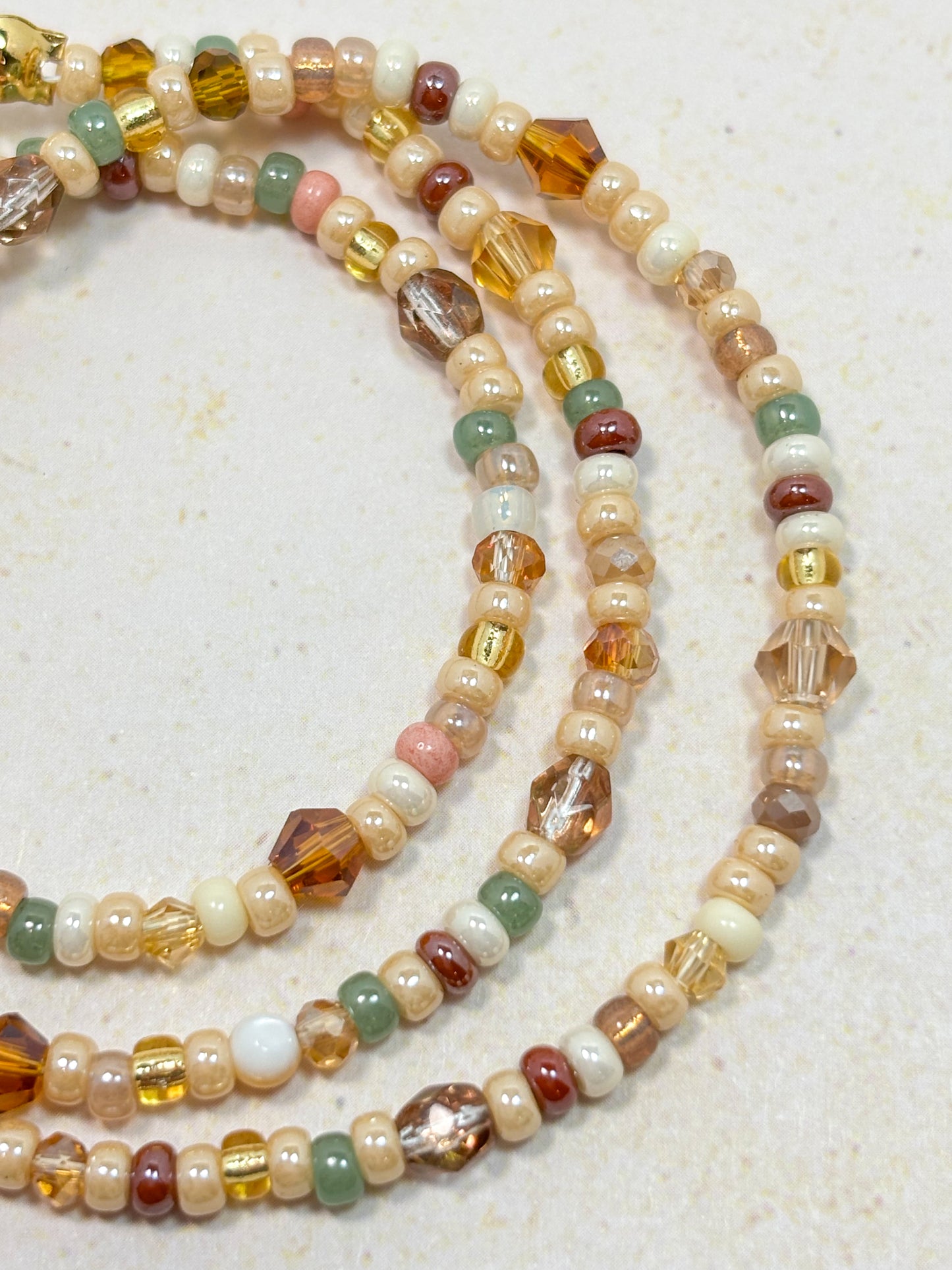 Textured seed bead necklace