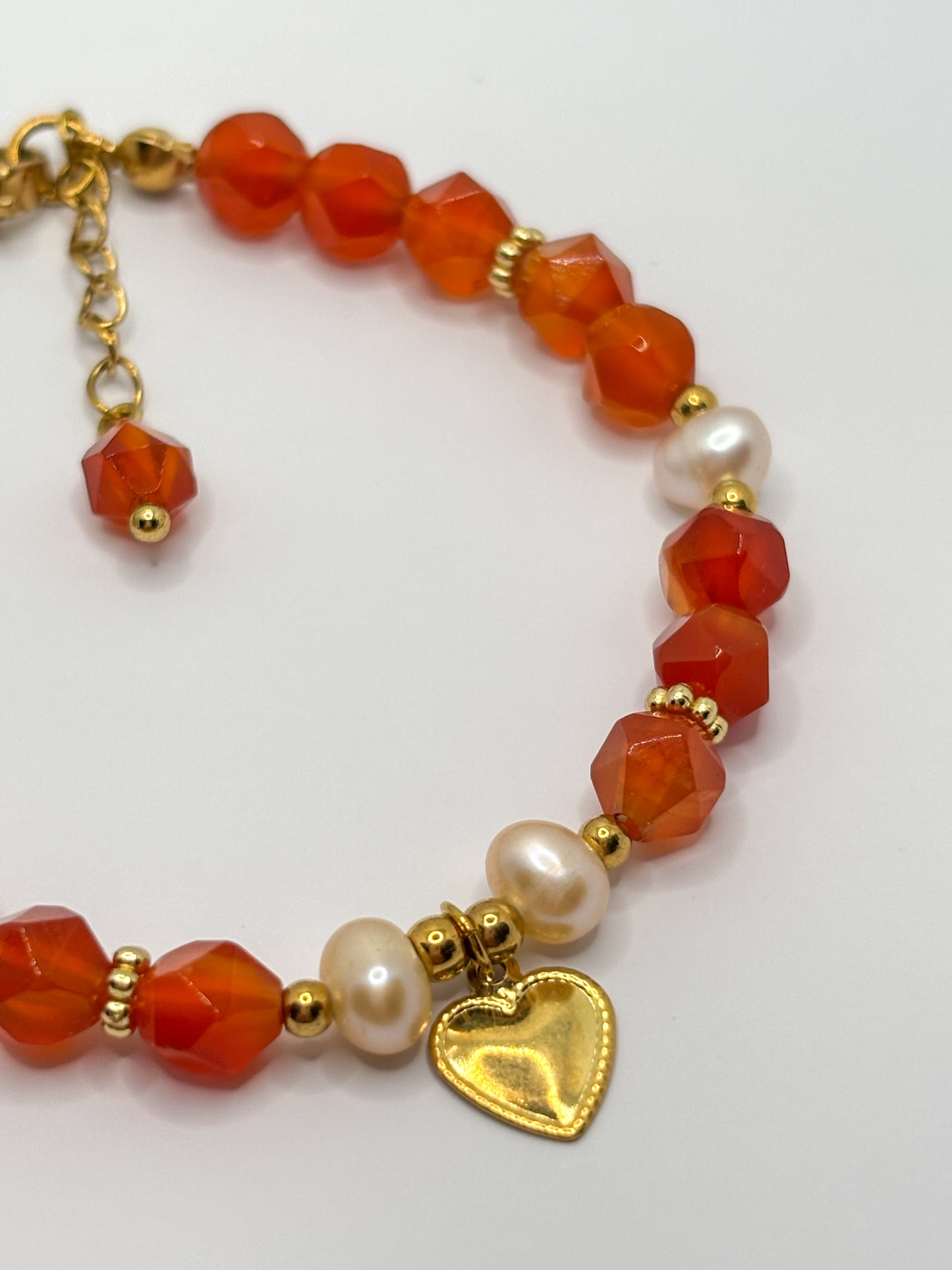 Faceted Stone and Pearl Bracelet