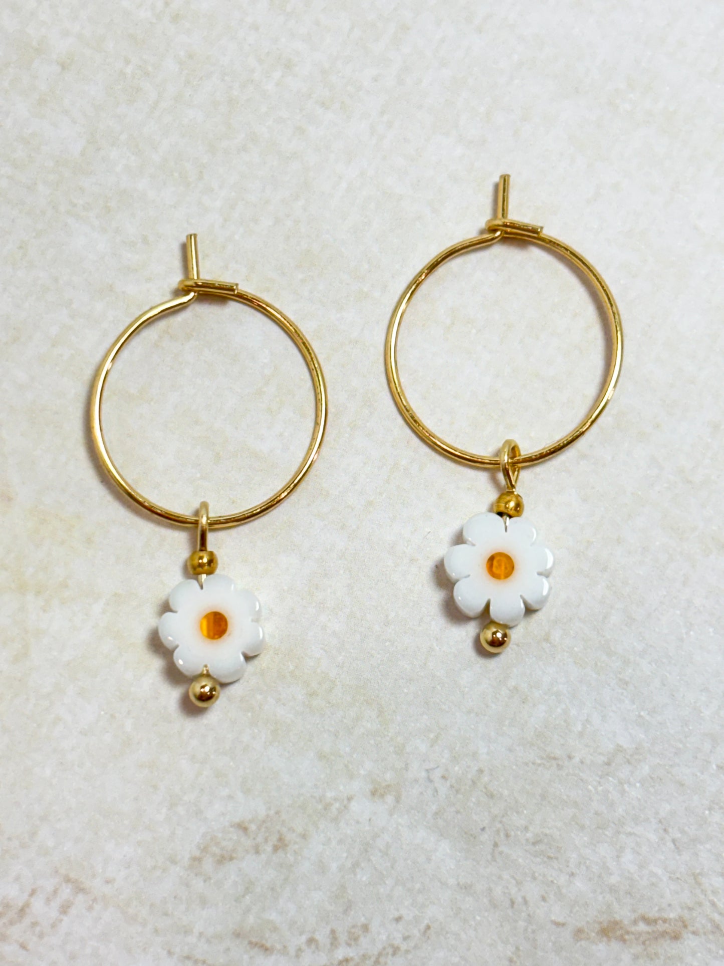 Dainty Daisy - Stainless Steel Hoops