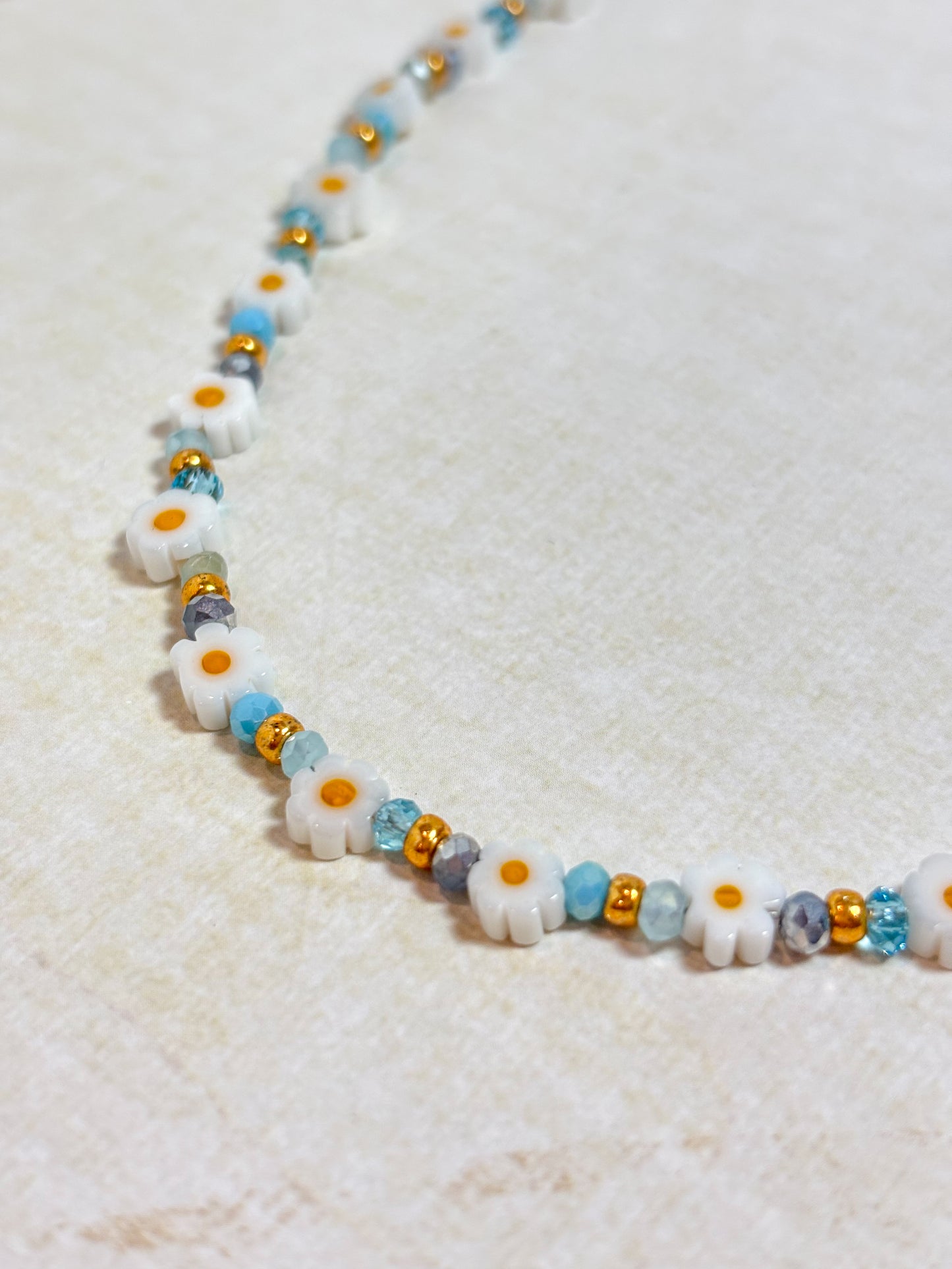 Daisy Chain Necklace - Glass and Stainless Steel