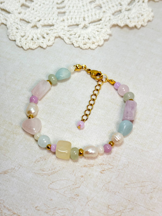 Pastel Dreams - Gemstone and Pearl Bracelet