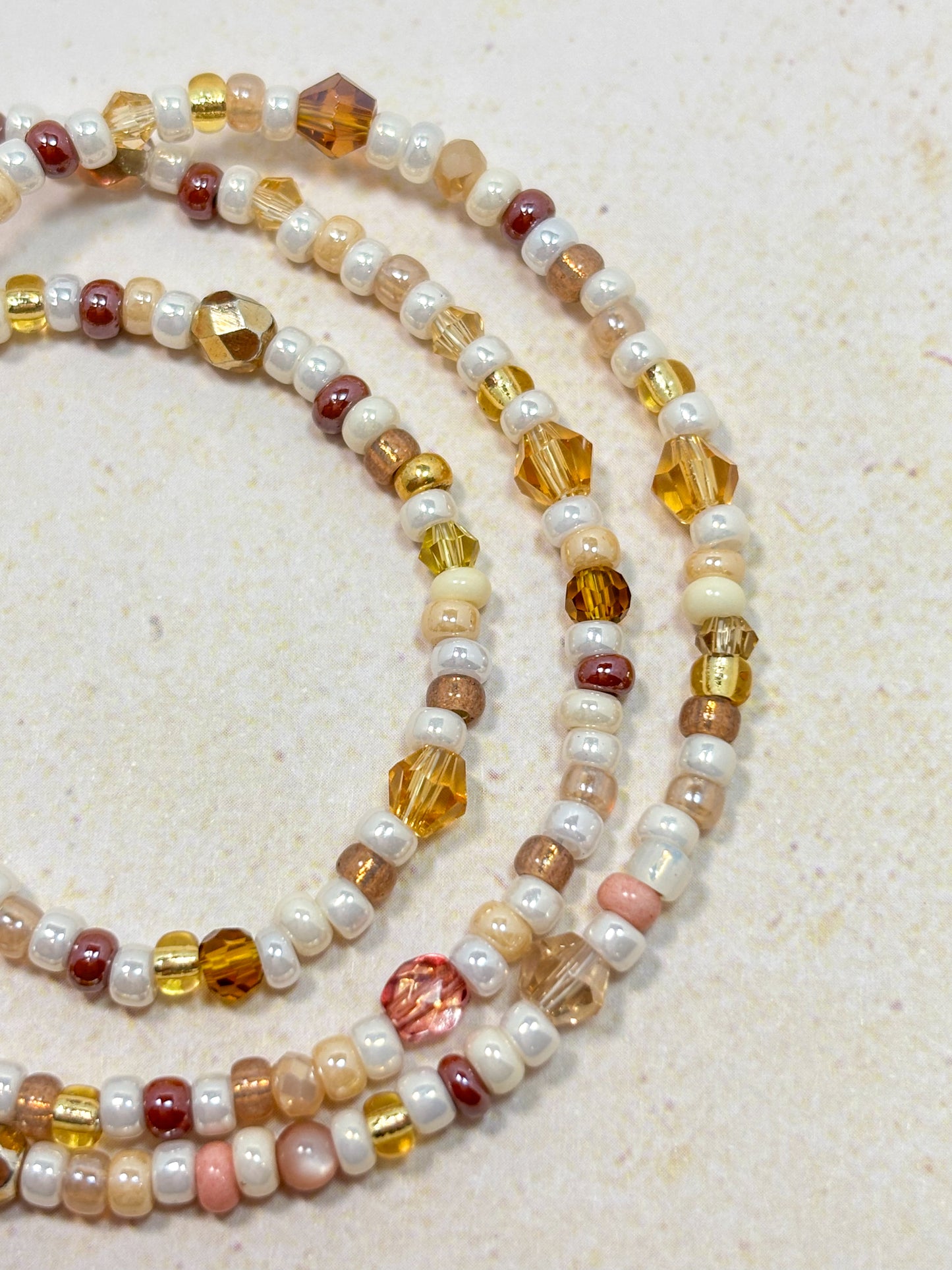 Textured seed bead necklace