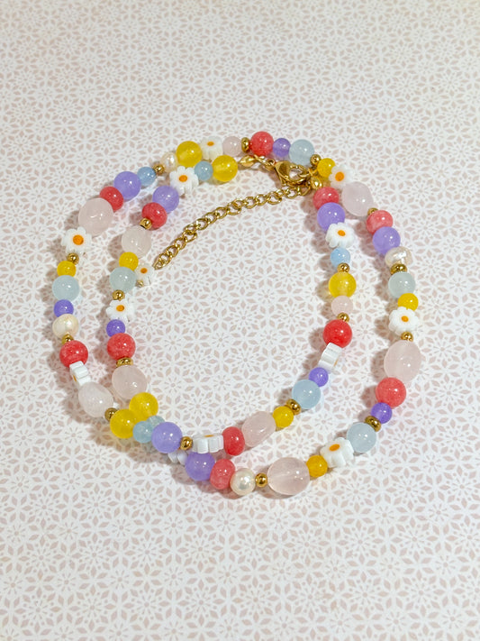 Molly Daisy - Gemstone and Pearl Necklace