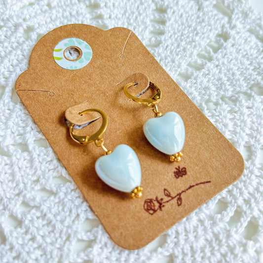 Ceramic heart earrings