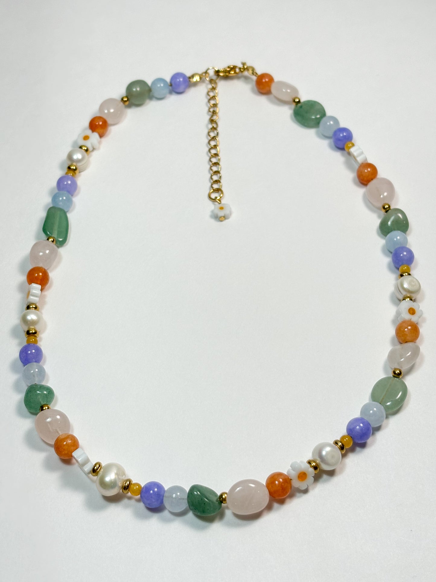 Rainbow Daisy - Gemstone necklace