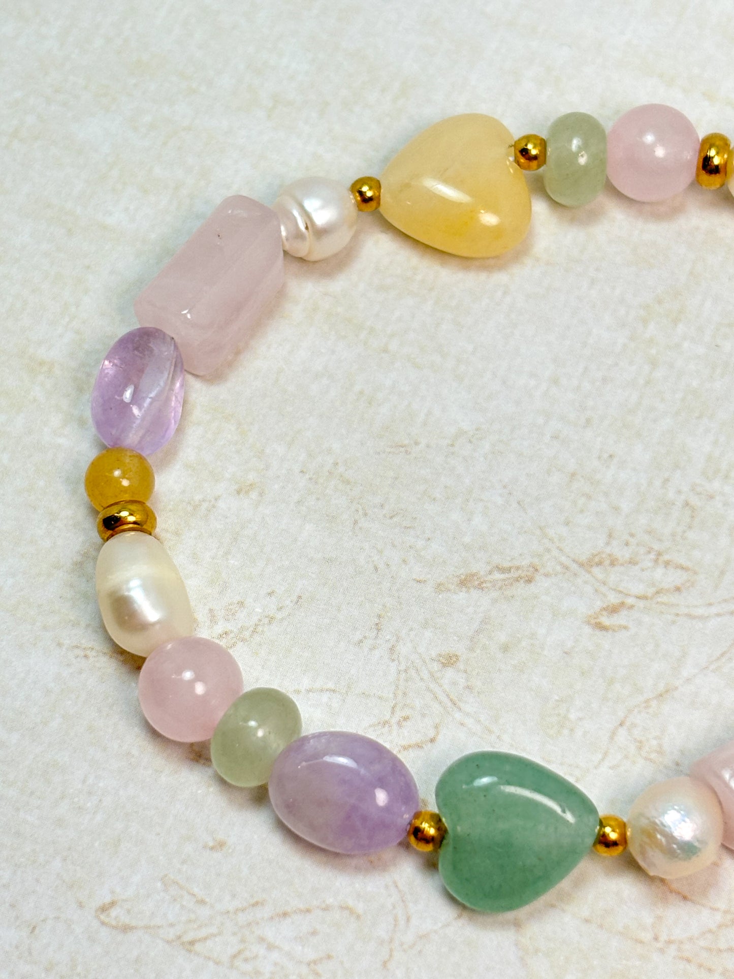 Pastel Halloween - Gemstone and Pearl Bracelet