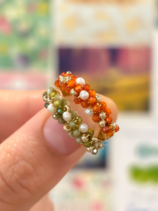 Dainty Stone & Pearl Ring